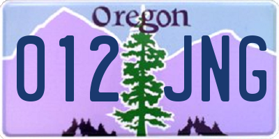 OR license plate 012JNG