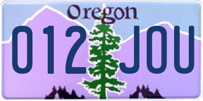 OR license plate 012JOU