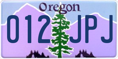 OR license plate 012JPJ