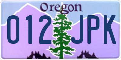 OR license plate 012JPK