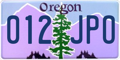 OR license plate 012JPO