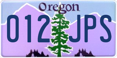 OR license plate 012JPS