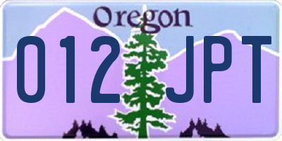 OR license plate 012JPT