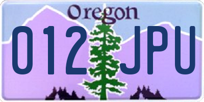 OR license plate 012JPU
