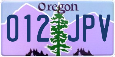 OR license plate 012JPV