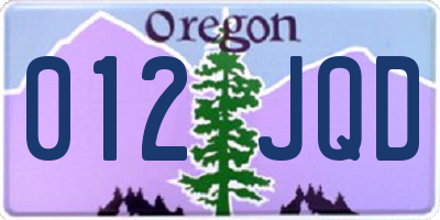 OR license plate 012JQD