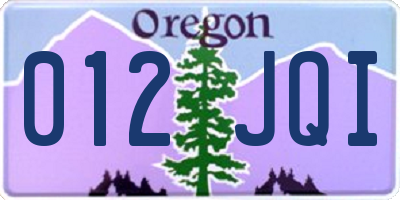 OR license plate 012JQI