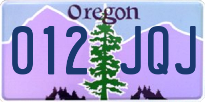 OR license plate 012JQJ