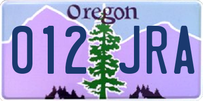 OR license plate 012JRA