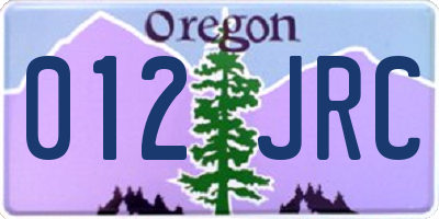OR license plate 012JRC
