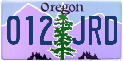 OR license plate 012JRD