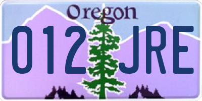 OR license plate 012JRE