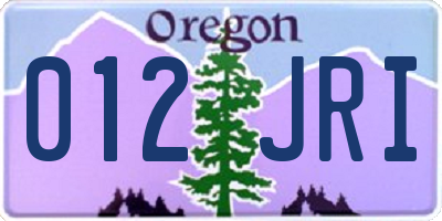 OR license plate 012JRI