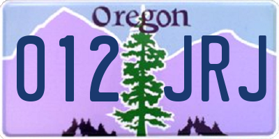 OR license plate 012JRJ