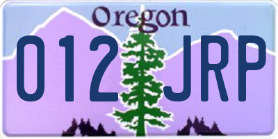 OR license plate 012JRP