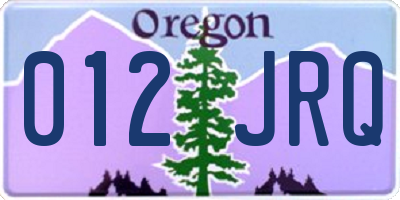 OR license plate 012JRQ