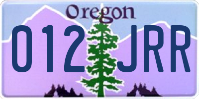 OR license plate 012JRR