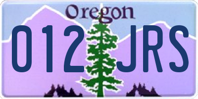 OR license plate 012JRS