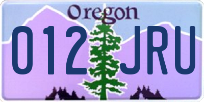 OR license plate 012JRU