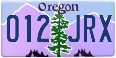 OR license plate 012JRX