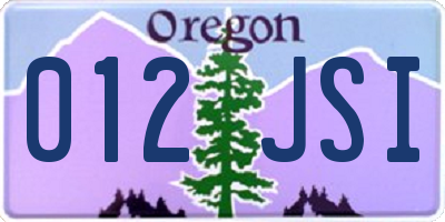 OR license plate 012JSI