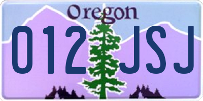 OR license plate 012JSJ