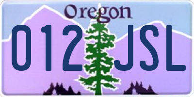 OR license plate 012JSL