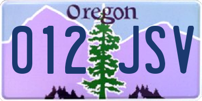 OR license plate 012JSV