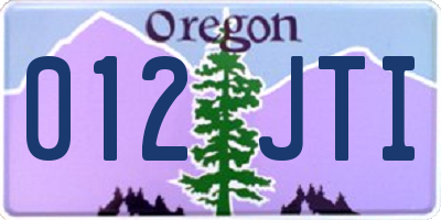 OR license plate 012JTI