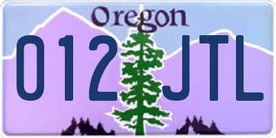 OR license plate 012JTL