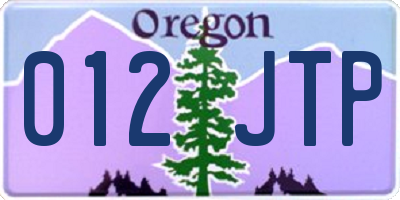 OR license plate 012JTP