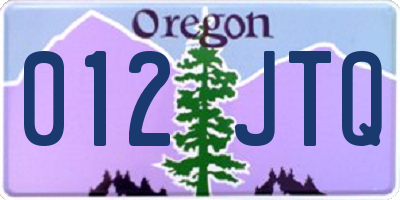 OR license plate 012JTQ