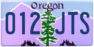 OR license plate 012JTS