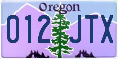 OR license plate 012JTX