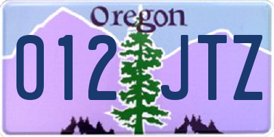OR license plate 012JTZ