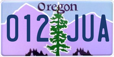OR license plate 012JUA