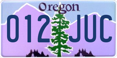 OR license plate 012JUC