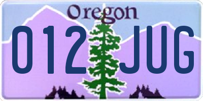 OR license plate 012JUG