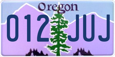 OR license plate 012JUJ