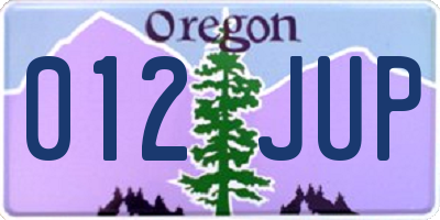 OR license plate 012JUP