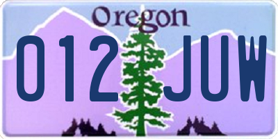 OR license plate 012JUW