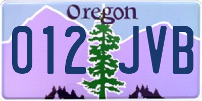 OR license plate 012JVB