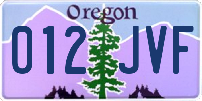 OR license plate 012JVF