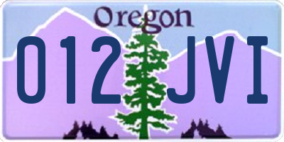 OR license plate 012JVI