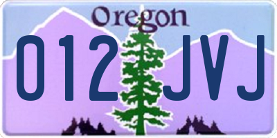 OR license plate 012JVJ