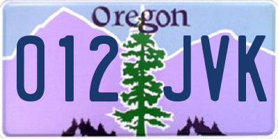OR license plate 012JVK
