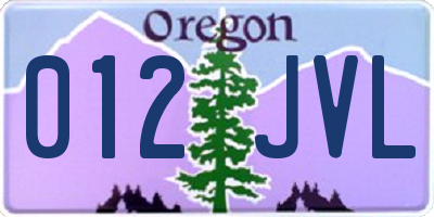 OR license plate 012JVL