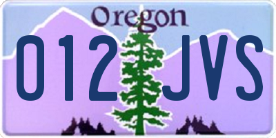 OR license plate 012JVS