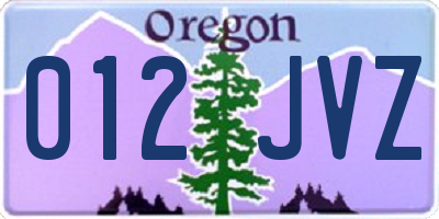 OR license plate 012JVZ