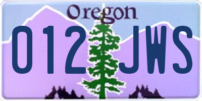 OR license plate 012JWS